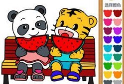 吃瓜老虎简笔画,趣味简笔画中的动物风采